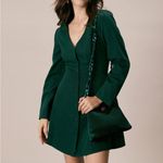 Rihoas The Green V Neck Button Shirt Mini Dress Photo 2