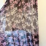 Vera Wang Princess  Maxi Dress Womans Small Lavender/Grey Floral Rose Cut Out Photo 1