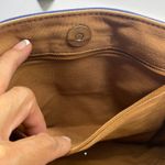 Most Wanted USA Womens Navy Lightweight Canvas Leather Shoulder Tote Handbag Photo 4