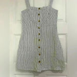 Hollister  Womens Pinstripe Dress Size Medium Short Button Down Front Photo 6