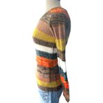 Ultra Flirt Vtg Y2K Soft Chunky Knit Striped Multicolor Patch Pockets Sweater Size XS Boho Photo 2
