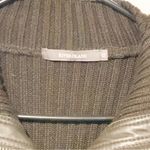 Vintage 90s UK Size 12 Brown Lambs Leather Wool Blend Ribbed Full Zip Jacket Photo 2