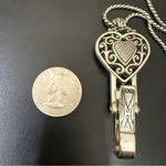 Brighton Reno Heart Badge Clip Necklace Pendant Swarovski 32”-34” Necklace 38g. Photo 3