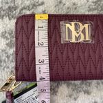 Badgley Mischka  plum Quilted Vegan Leather long Wallet/ Phone Pocket Wristlet Photo 10