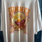 SheIn Womens  Summer Butterfly Tan Flower Graphic Short Sleeve T-Shirt Sz 3XL Photo 4