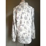 Karl Lagerfeld Karl Lagerfeld Women's Long Sleeve Blouse Paris Effile Tower Preppy Y2K White M Photo 2