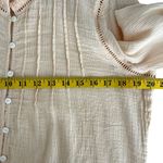 Faherty  Womens Willa Organic Cotton Top Size L Ruffle Trim Peasant Cottage Photo 3