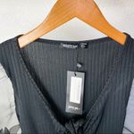 Nasty Gal NWT  Don’t Tie So Hard Ribbed Bodysuit Size 8 in Black Photo 7