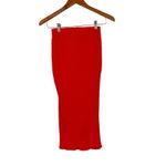Lulus Ribbed Knit Midi Skirt with Side Slit Red Size Small Photo 4