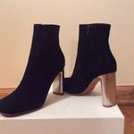 CELINE Old BAM BAM black suede leather ankle boots silver heel Sz 9.5 Brand New Photo 4
