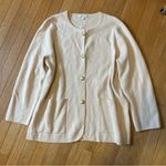 J.Crew  Giselle Cardigan Blazer Jacket Merino Cotton Womens Large Cream Photo 10