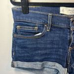Abercrombie & Fitch Y2K Micro Mini Short Shorts Blue Low Rise Cuff Stretch Sz 28 Photo 3