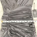 Vince Camuto Silver Metallic Ruched Fitted Cocktail Dress Formal Size 2 New Photo 11