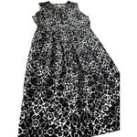 Tory Burch  Monochrome Silk-Blend Shift Dress‎ Black/White Florals Size 6 Photo 2