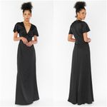Show Me Your Mumu Rome Twist Gown In Black Luxe Satin Photo 1