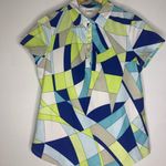 Chico's Zenergy Golf By Chico Size 0 Geometric Collar Top rhinestone Button‎ CP5056 Photo 0