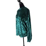 Emma & Sam  Green Crushed Velvet Mock Neck Long Sleeve Top Women's XS NEW Photo 8