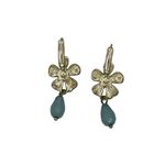 Avon Green Yellow Flower Necklace & Earrings Set Enamel Crystal Bead Vintage Photo 3