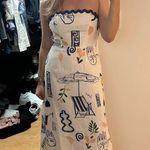 Selfie Leslie *NWT* Indie Lux Cypress Graphic Strapless Maxi Dress White Photo 1