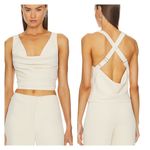 L'Academie L’Academie - Yvette Cowl Sleeveless Top in Sand Beige Photo 5