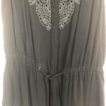 Mystree  Sleeveless Embroidered Dark Gray Top Size Small Photo 5