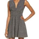 Fraiche By J Fraiche Shimmer Deep V-Neck Fit & Flare Mini Dress M Sleeveless Low Cut Back NWT Photo 0