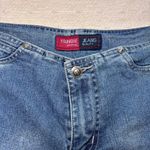 Younique Original Y2K Capri Jeans‎ Cotton Blend Floral Embroidered Size 3 Blue Photo 2