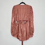 Venus Metallic Pink Long Sleeve Skirt Romper with Cut Out NWT Size Large Photo 2