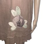 Blue Bird Tan Floral Detail Sleeveless Gauze Dress Photo 4