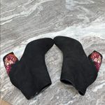 EXPRESS  Black Faux Suede Embroidered Sequin Floral Bootie Sz 6.5 Photo 2