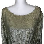 Retrofête Selma Champage Sequin Split Sleeve Keyhole Belted Robe Mini Dress Gold Photo 9