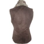 CROSBY. FAUX FUR COLLAR BROWN BOHO VEST M Size M Photo 3