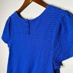 Anthropologie  Maeve Cobalt Cap Sleeve shift short dress back button size medium Photo 4
