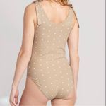 Old Navy Polka-Dot V-Neck Ribbed Tie Shoulder Stretch Bodysuit Size Small Photo 1
