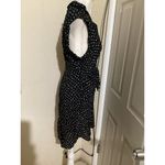 Anthropologie Tylho Dress Womens Small Black White Polka Dot Button Belted Sleeveless Pockets Photo 2