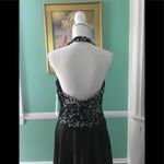 Tony Bowls Paris  Black & White Beaded Evening Gown Size 10 Photo 3