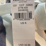 American Eagle Small NEW Teen Girl High rise Paper Bag Shorts Blue White Stripes Photo 4