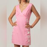 Pearl + Sea Pink Summer Mini Dress Shells Starfish Beach Vacation Photo 1