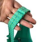 Aerie  Nina Polka Dot Ruffle Halter Padded Bikini Top 36D Green Retro Swimwear Photo 8