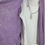 Alfred Dunner Women's Casual Lilac & White Tank & Cardigan Photo 2