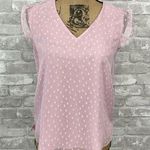 Loft Pink Swiss Dot Flowey Top Photo 0