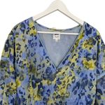 Aerie  Rock 'n' Ruffle Mini Sundress V-Neck Cotton 3/4 Sleeve Baja Blue Size L Photo 4