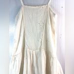 Aerie  XS Feminine Eyelet Lace Accent Tiered Mini Dress in Off-White Photo 3