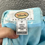 Talbots Pants Womens 12P Blue Butterfly Straight Leg Cotton Y2K Boho Whimsical Photo 1