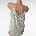 EXPRESS Downtown Cami Ivory Black Polka Dot Sleeveless V Neck Tank Top Photo 4
