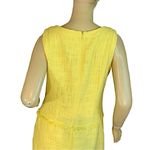 Calvin Klein LEMON YELLOW TWEED SHEATH DRESS WITH FRINGE (10) Photo 5