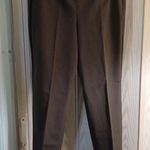 Talbots  Sz 4P Brown Pleated Polyester Dress Pants zipper on the side. Photo 0