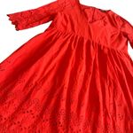 Madewell  A-Line Dress Eyelet Cutout Trim 3/4 Sleeves Cotton Size 16 Women's Photo 4