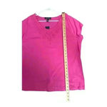 Ralph Lauren Lauren  Womens Magenta Peasant Short Sleeve, 2x Photo 4