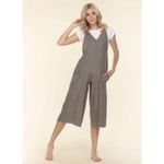 đź’•FRESH LAUNDRYđź’• 100% Linen Cropped Wide Leg Jumpsuit Blue Large *Flawed* NWOT Photo 11